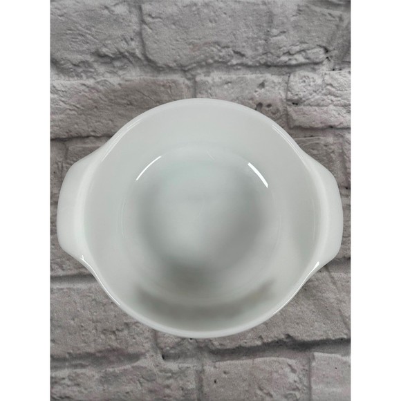 Vtg Anchor Hocking 1Qt Baking Dish Milk Glass Vegetable Pattern 441 Easter - Picture 4 of 7